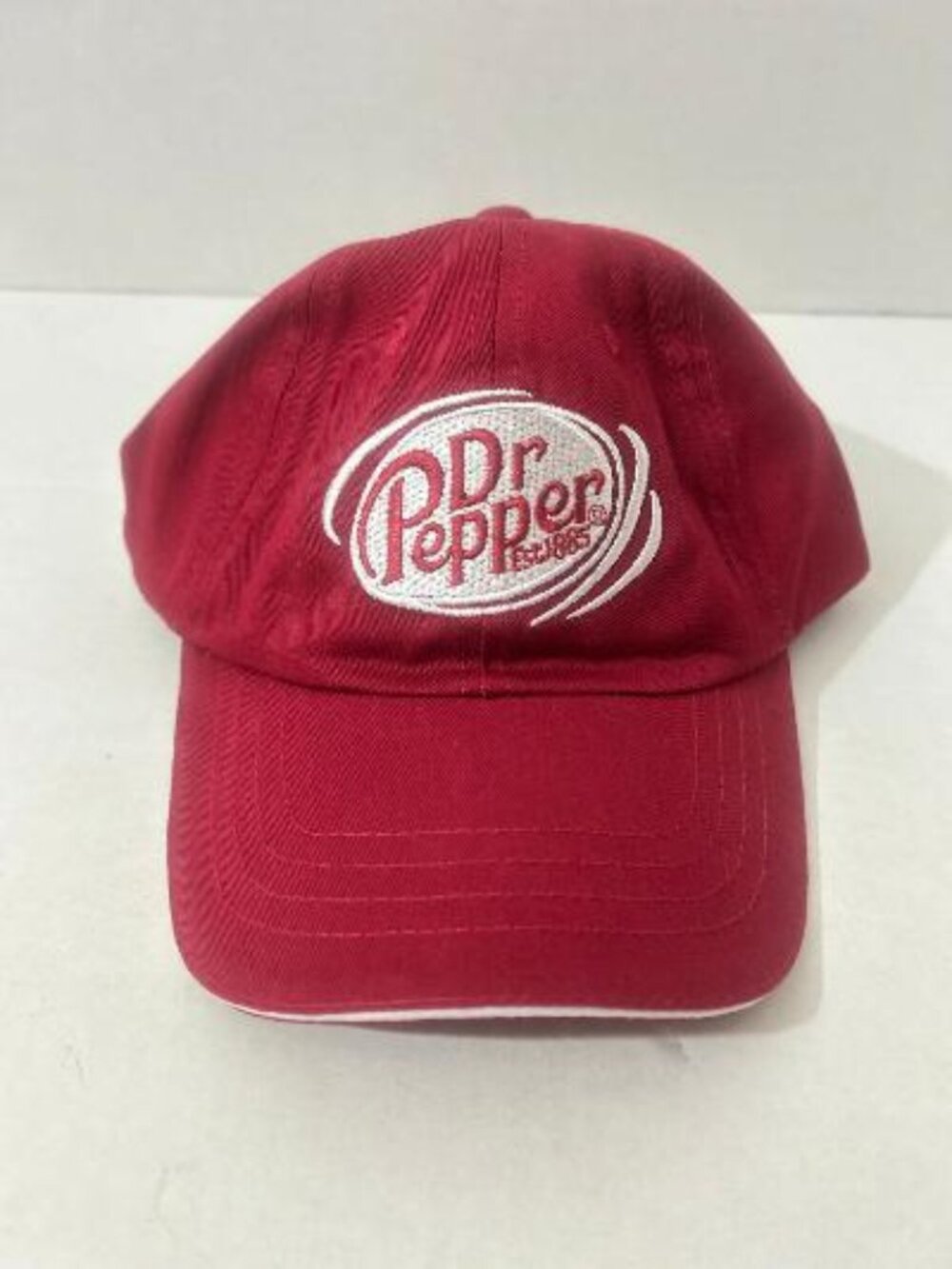 Dr Pepper Red Adjustable Baseball Hat Embroidered Logo Soda Brand Cap NEW